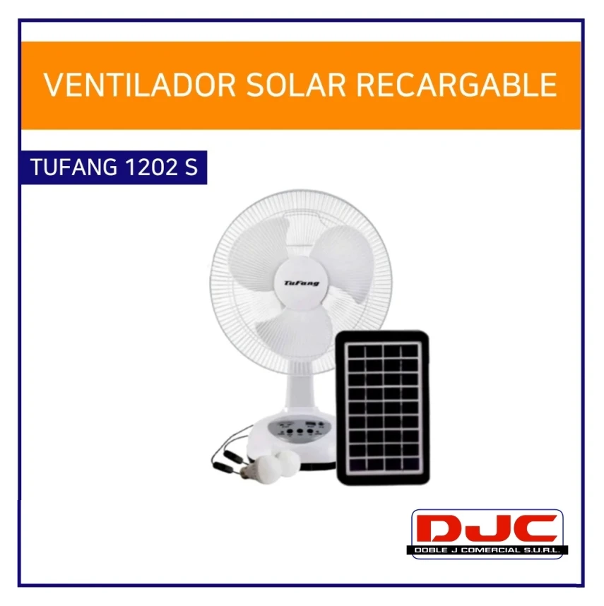 Ventilador solar recargable TUFANG 1202S: características y ventajas